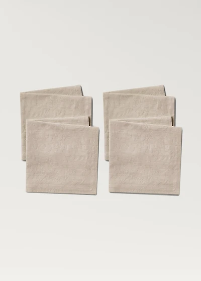 Cotton jacquard floral napkins