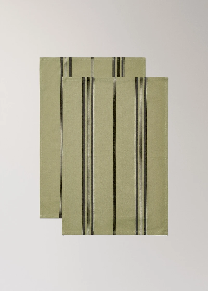Cotton yarn-dyed striped kitchen towels
