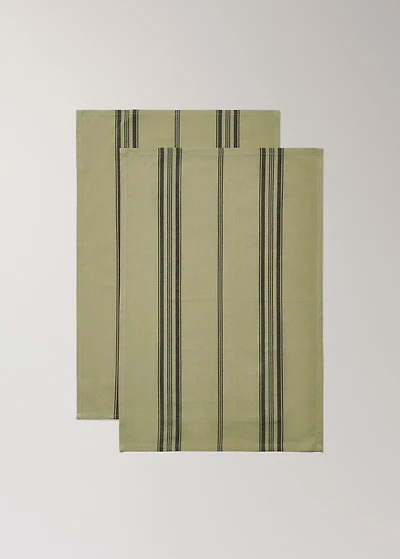 Cotton yarn-dyed striped kitchen towels