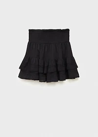 Gathered skirt with ruffles