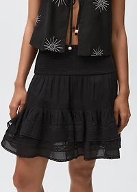 Gathered skirt with ruffles