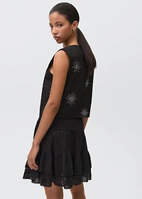 Gathered skirt with ruffles