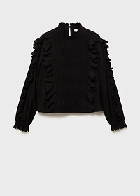 Ruched blouse with ruffles