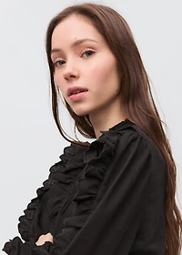 Ruched blouse with ruffles
