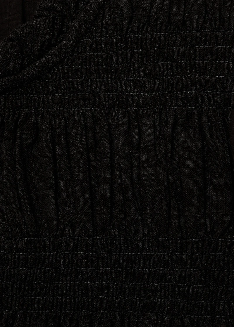 Ruched blouse with ruffles