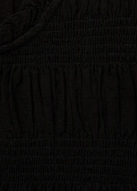 Ruched blouse with ruffles