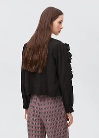 Ruched blouse with ruffles