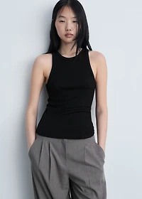 Fine ribbed knit top