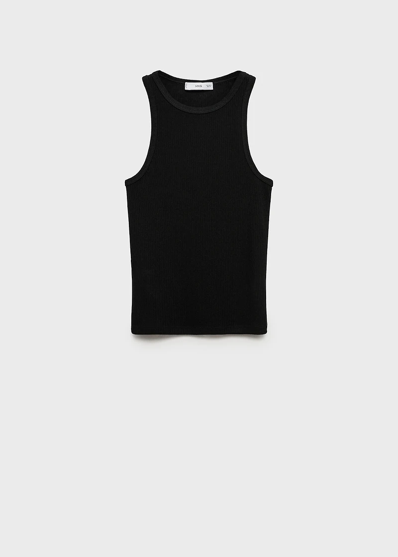 Fine ribbed knit top