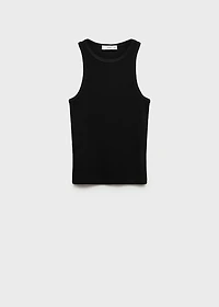 Fine ribbed knit top