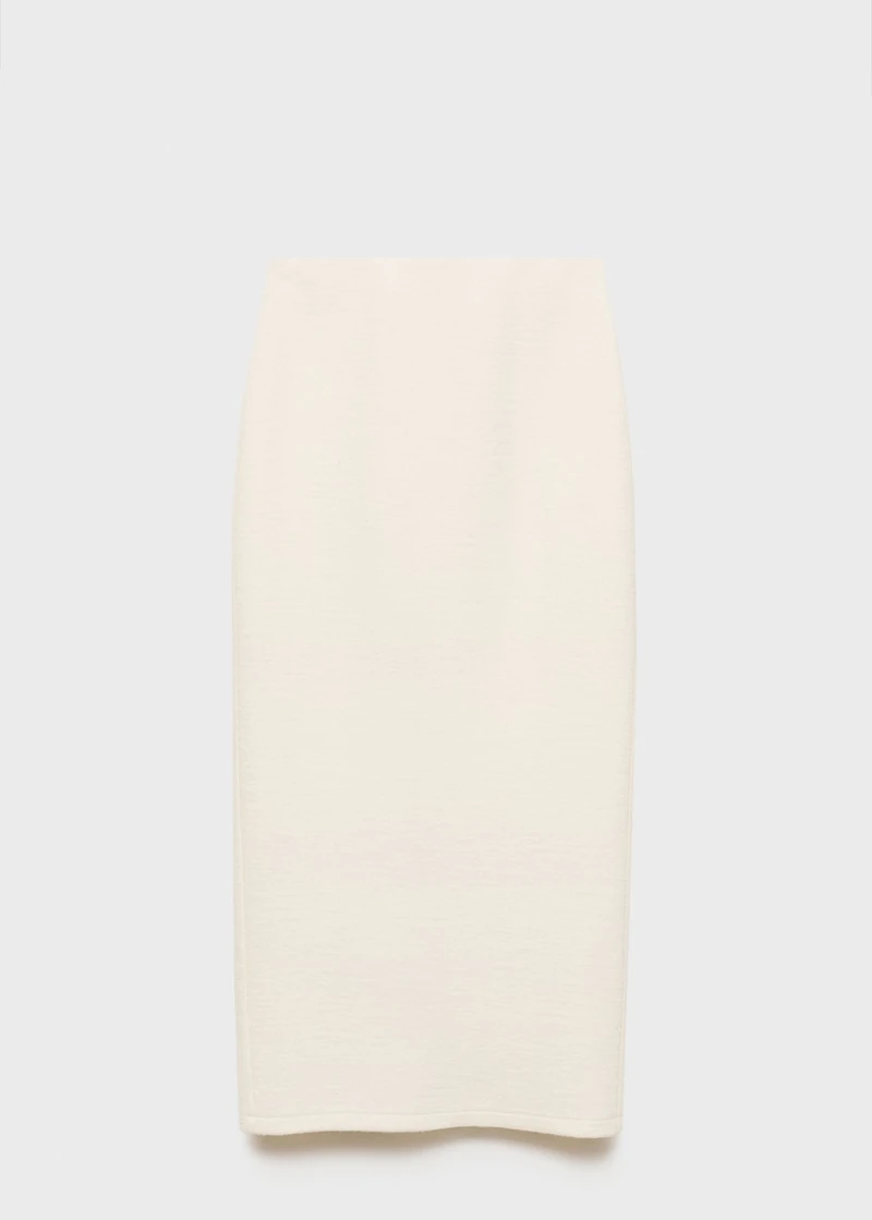 Wool-blend midi-skirt