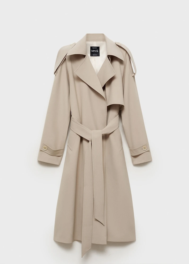 Oversized trench coat with belt