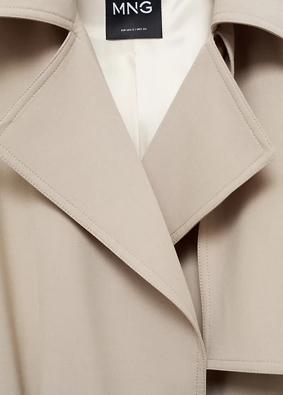 Oversized trench coat with belt