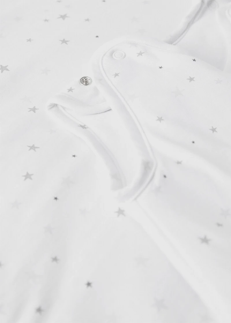 Baby sleeping bag with embroidered stars