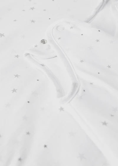 Baby sleeping bag with embroidered stars