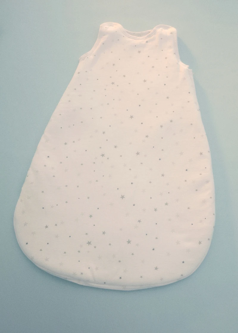 Baby sleeping bag with embroidered stars