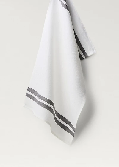 Waffle-linen striped dish cloth