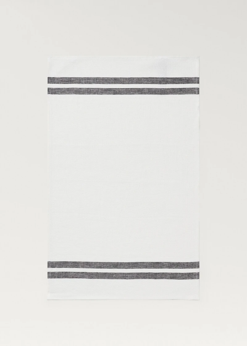 Waffle-linen striped dish cloth