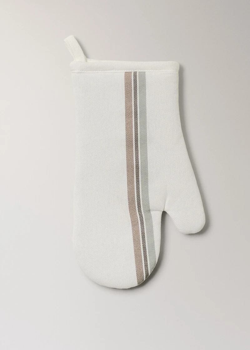 Cotton yarn-dyed striped mitt