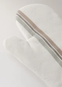 Cotton yarn-dyed striped mitt