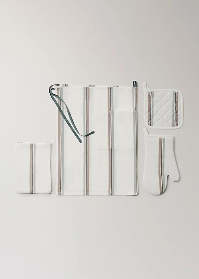 Cotton yarn-dyed striped mitt