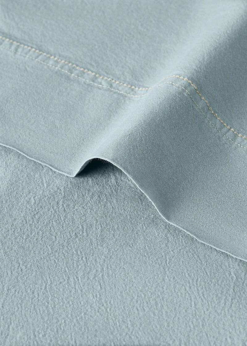 Washed cotton double-stitched top sheet for crib