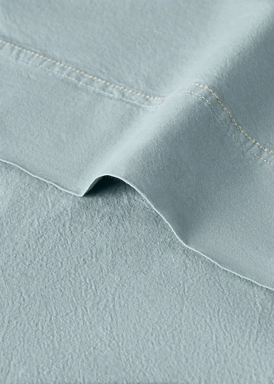 Washed cotton double-stitched top sheet for crib