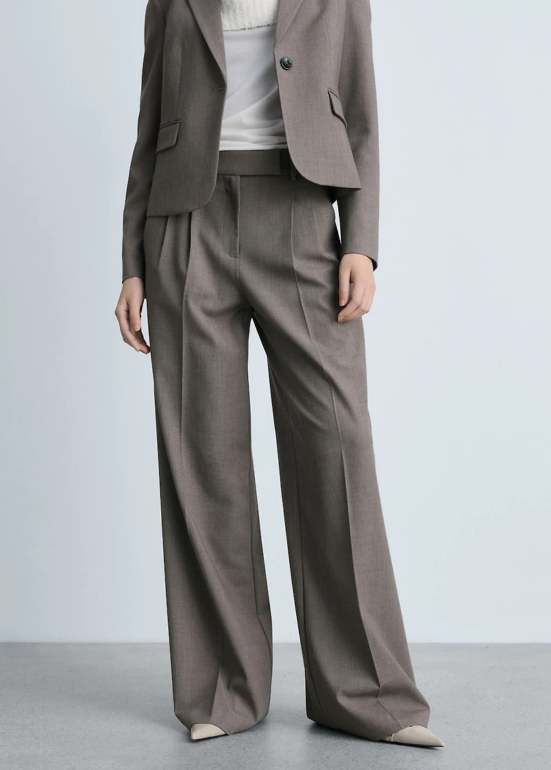 Wide leg suit pants