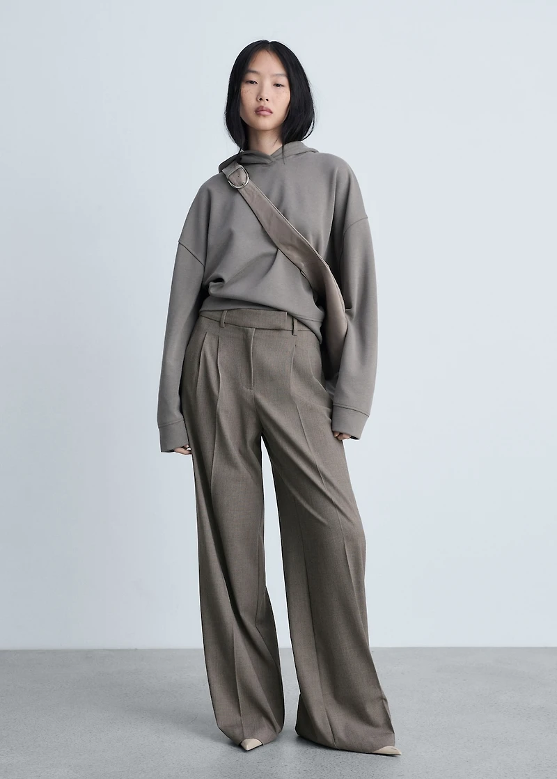 Wide leg suit pants