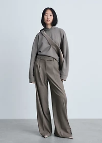 Wide leg suit pants