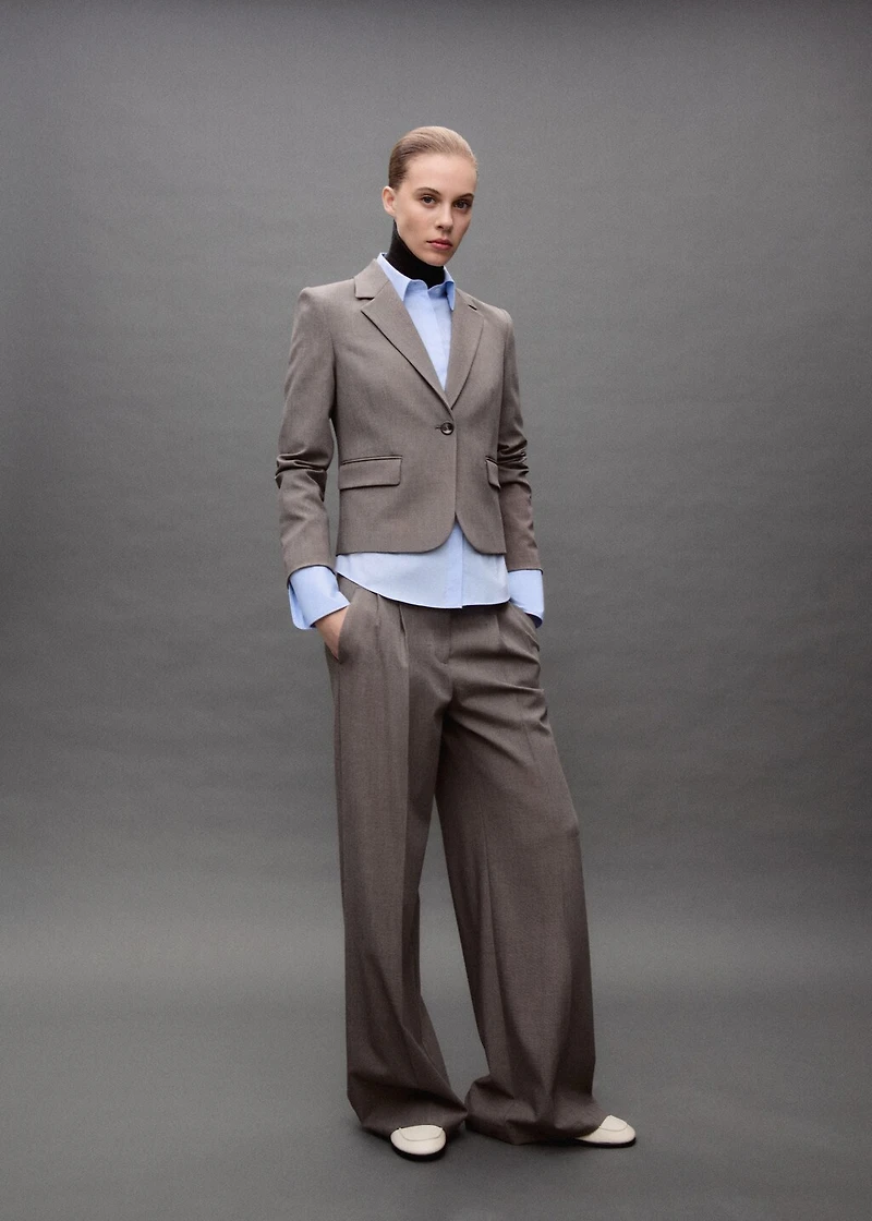 Wide leg suit pants