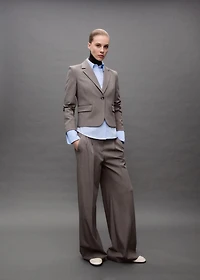 Wide leg suit pants