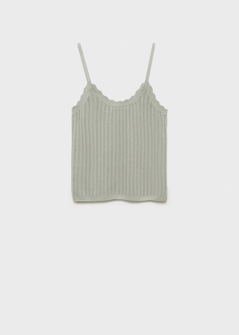 Pajama top with pointelle detail