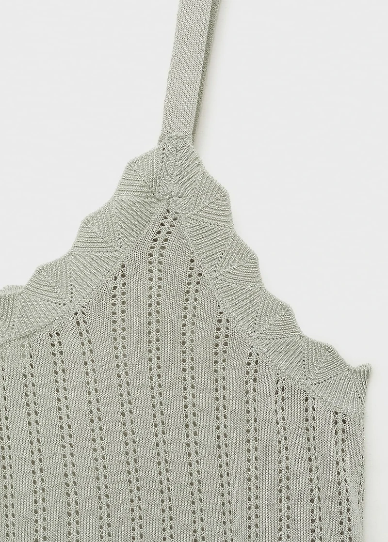 Pajama top with pointelle detail