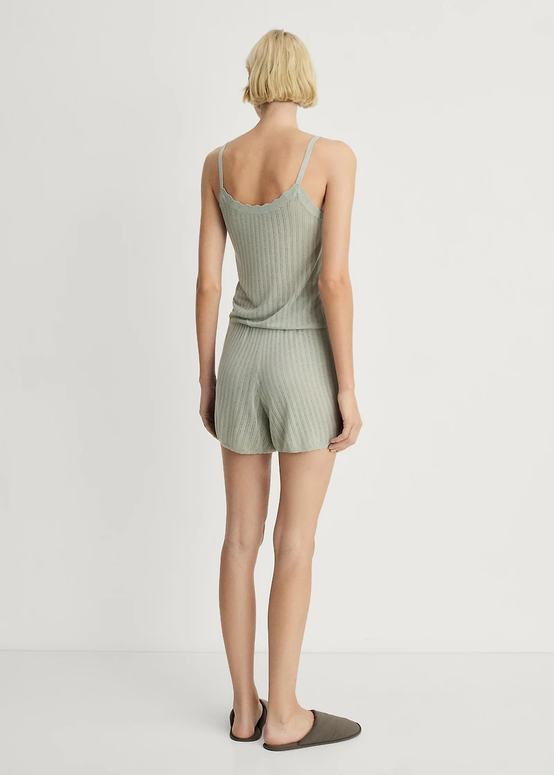 Pajama top with pointelle detail