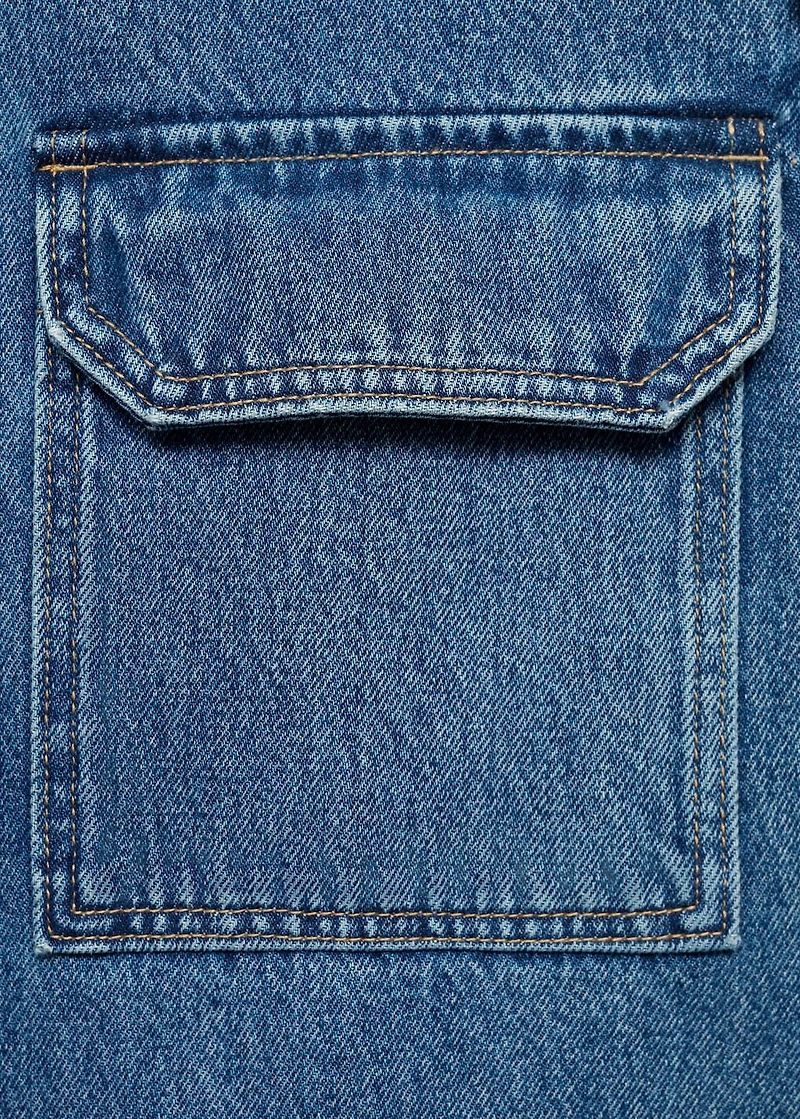 Denim overshirt pockets