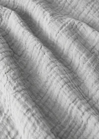 Cotton chiffon top sheet with contrast piping for cot