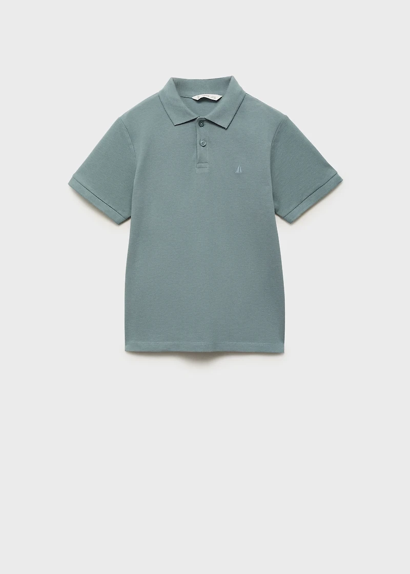 Short-sleeved cotton polo shirt