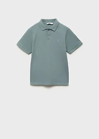Short-sleeved cotton polo shirt