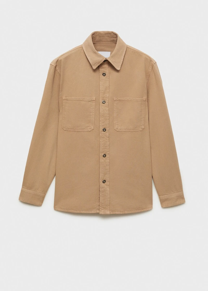 Regular-fit cotton lyocell overshirt