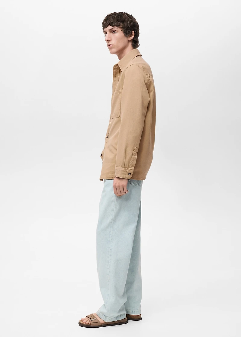 Regular-fit cotton lyocell overshirt