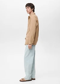 Regular-fit cotton lyocell overshirt