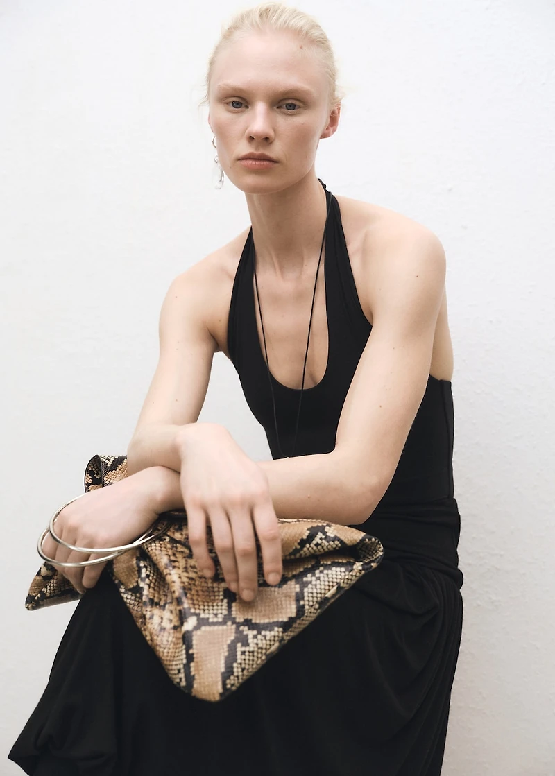 Open-back halter bodysuit