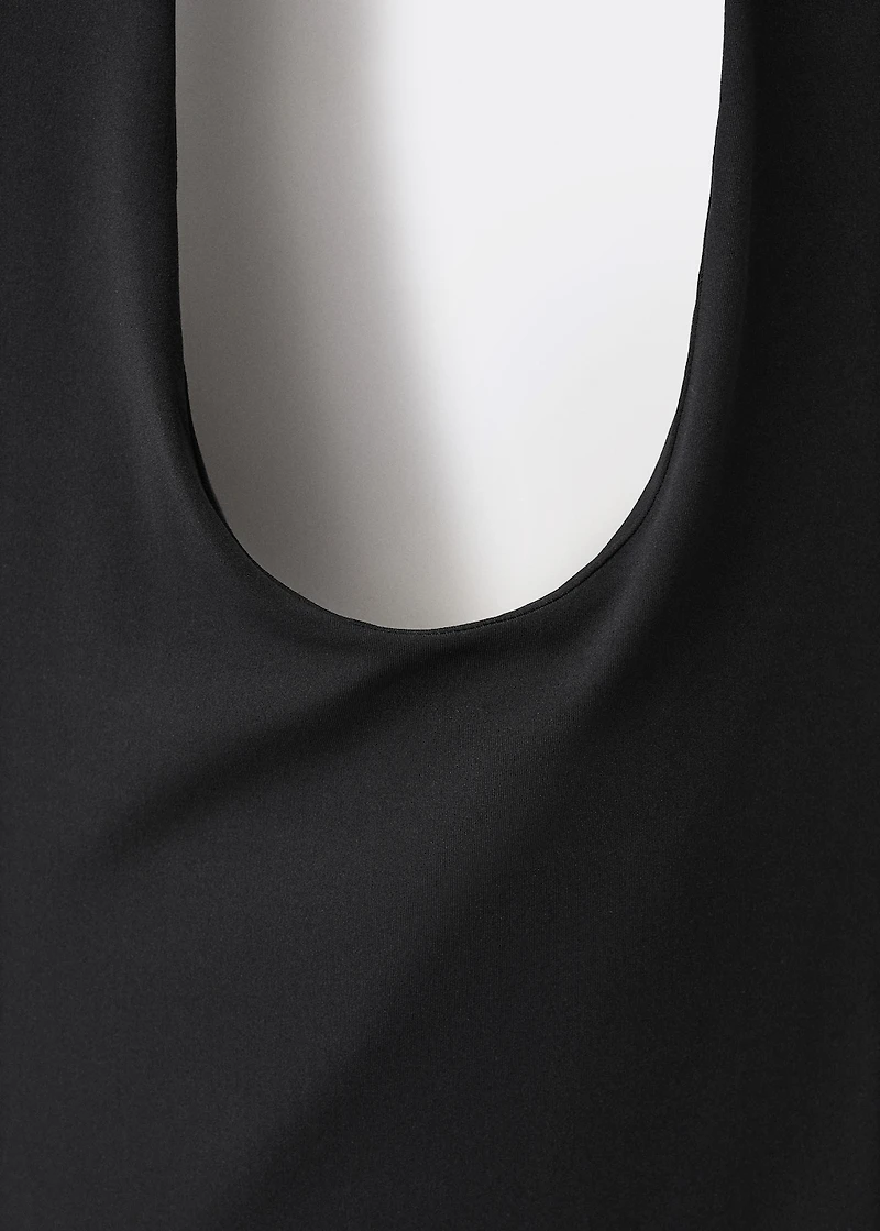 Open-back halter bodysuit