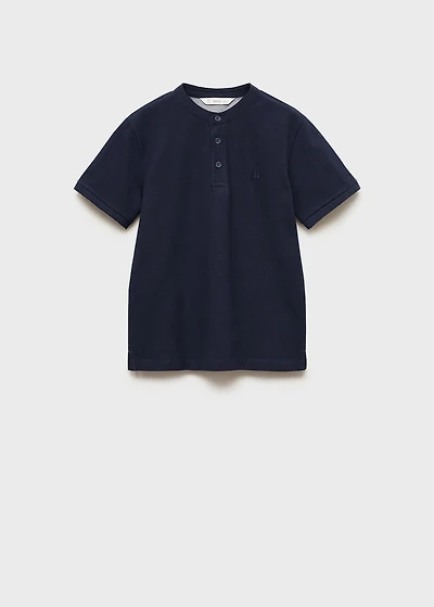 Mao collar polo shirt