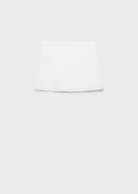 Floral-embroidered cotton skirt