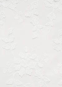 Floral-embroidered cotton skirt