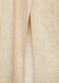 Linen-blend draped midi-skirt