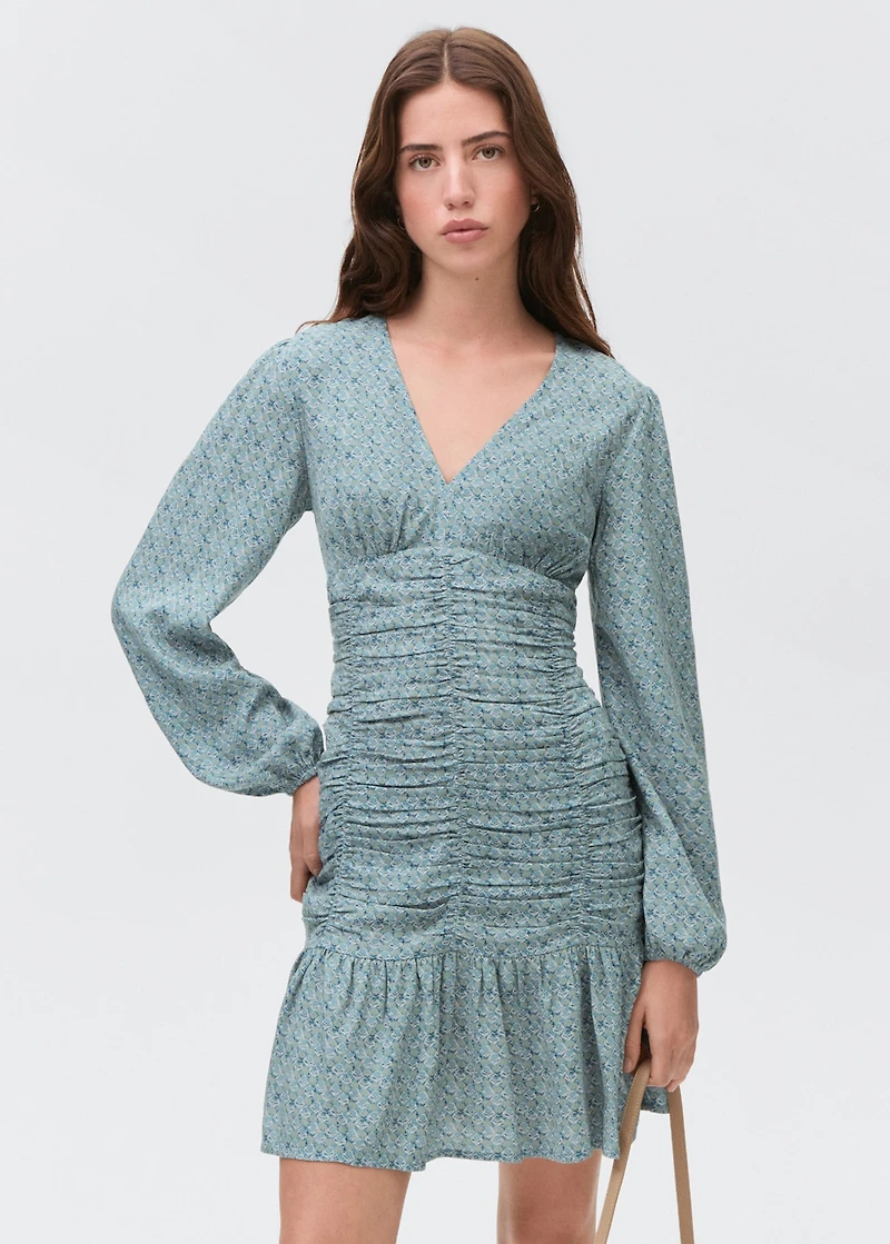 Printed dress with draped detail