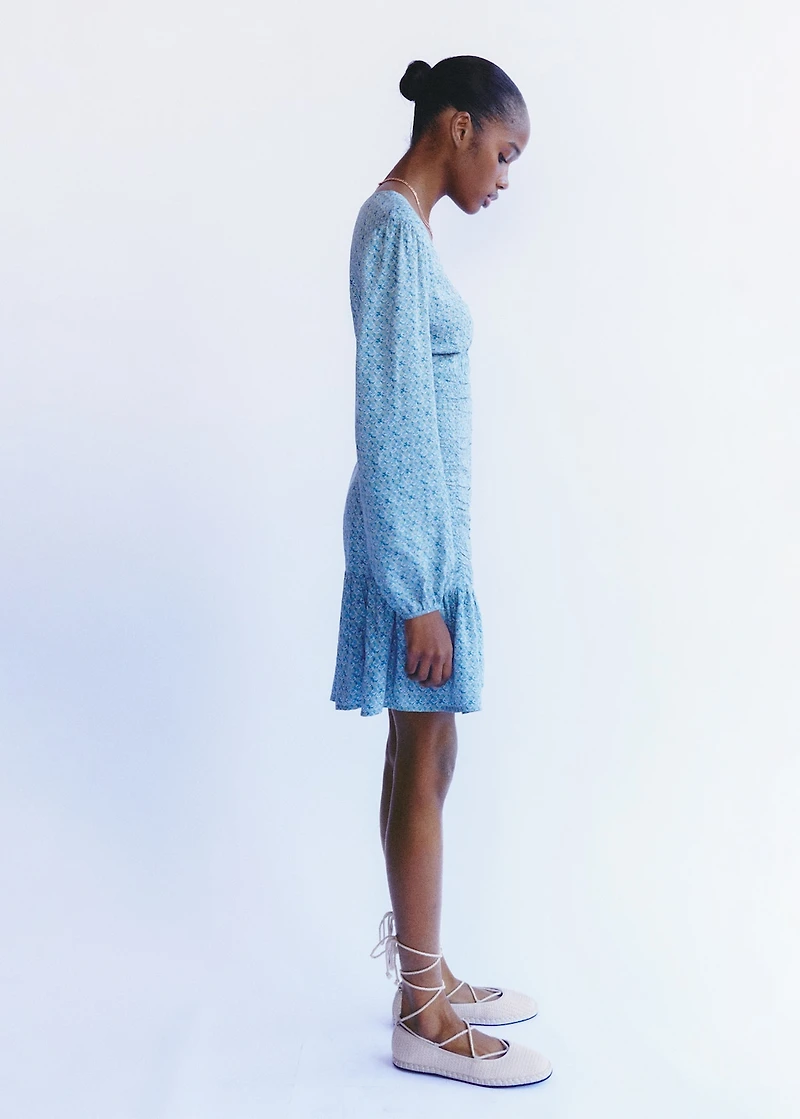 Printed dress with draped detail